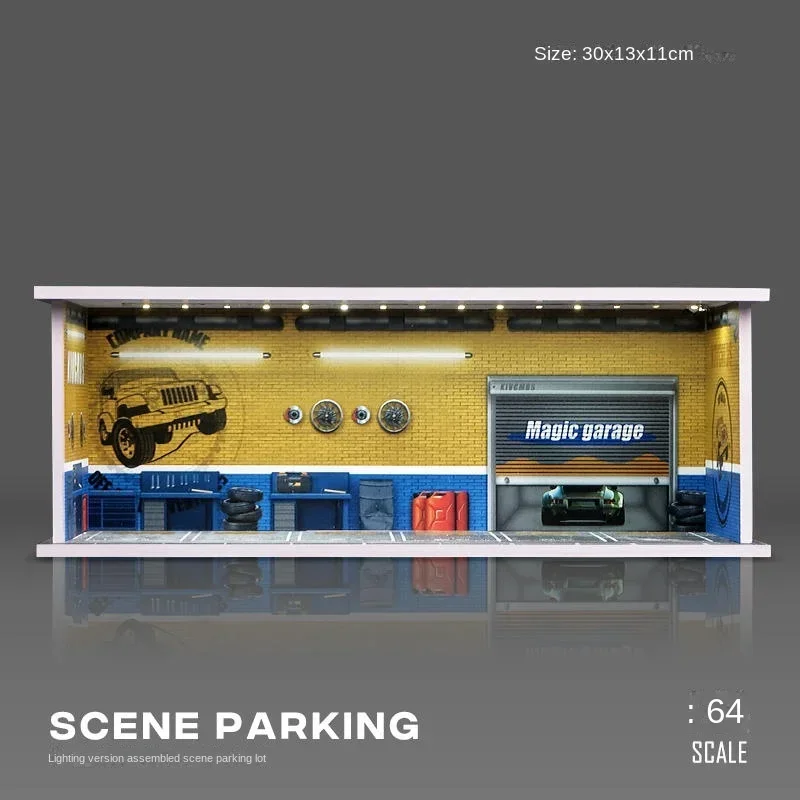 Collector 1/64 Garage Parking Lot Alloy Car Model Car Scene Storage Display Box Car Model Replica Collection Toys for Boys 4
