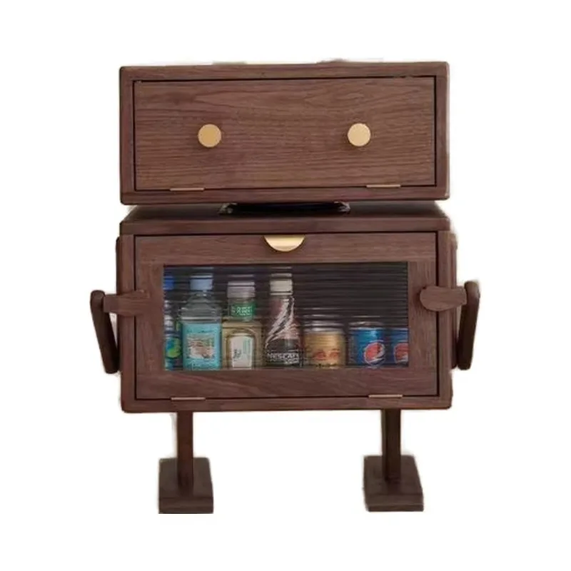 *North American Cartoon Robot Sideboard Solid Wood Sofa Table for Living Room & Children's Nightstand Home Furniture