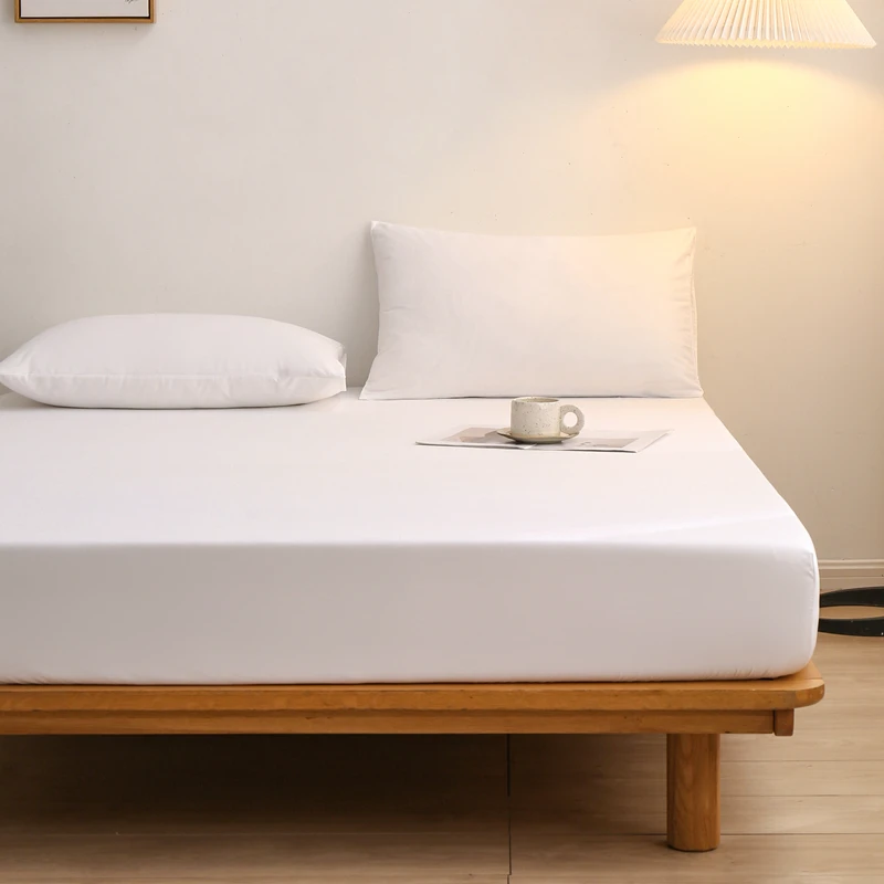 Solid Color Elastic Band Fitted Bedsheet Cover