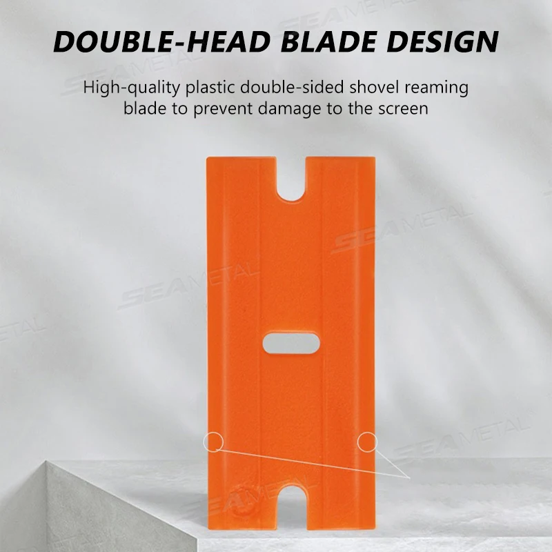 SEAMETAL Plastic Razor Blade Scraper Glue Remover with 10Pcs Blades Car Glass Cleaning Razor Scraper for Removing Sticker Labels