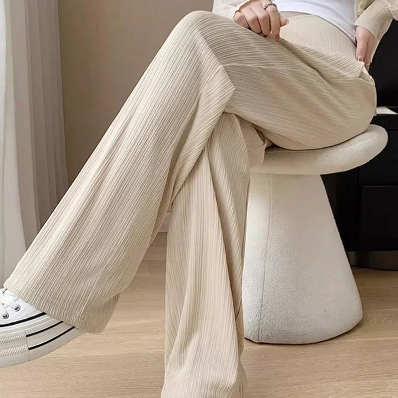 Autumn 2023 New Maternity Pants Low Waist Bell Bottoms Casual Trousers For Pregnant Women Spring Autumn Outer Wear 4
