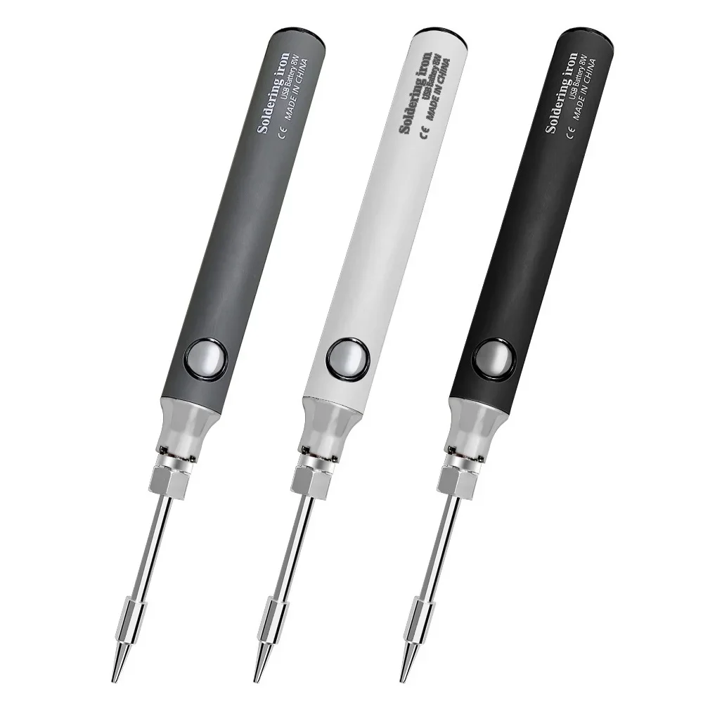 무선 충전 전기 USB 납땜 다리미, 휴대용 금속 알루미늄 튜브, 휴대폰 수리 용접 도구, 5V8W 배터리