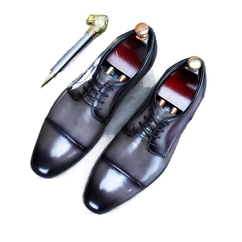 

69510 Men's Summer Youth Business Suit British Handsome Derby Leather Shoes Retro Wedding Shoes Casual Trend Men's Shoes