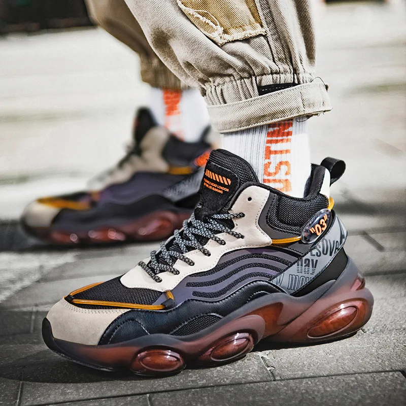 

Autumn Winter Fashion Running Shoes Men Warm Plush Men's Platform Sneakers Non-slip High Top Training Shoes Man tenis masculino