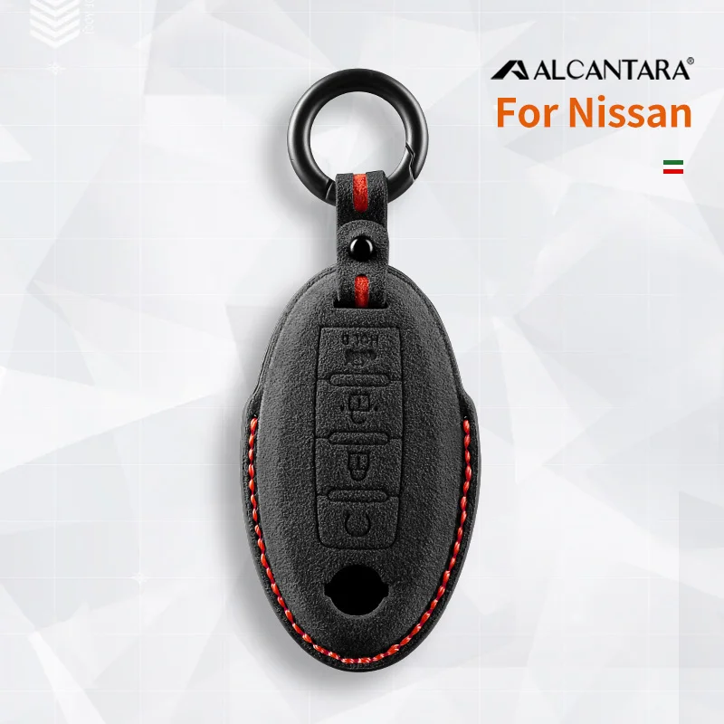 

Alcantara Car Key Case Cover Holder Key Shell Buckle For Nissan Qashqai Juke J10 J11 X-Trail T32 T31 Kicks Tiida Pathfinder