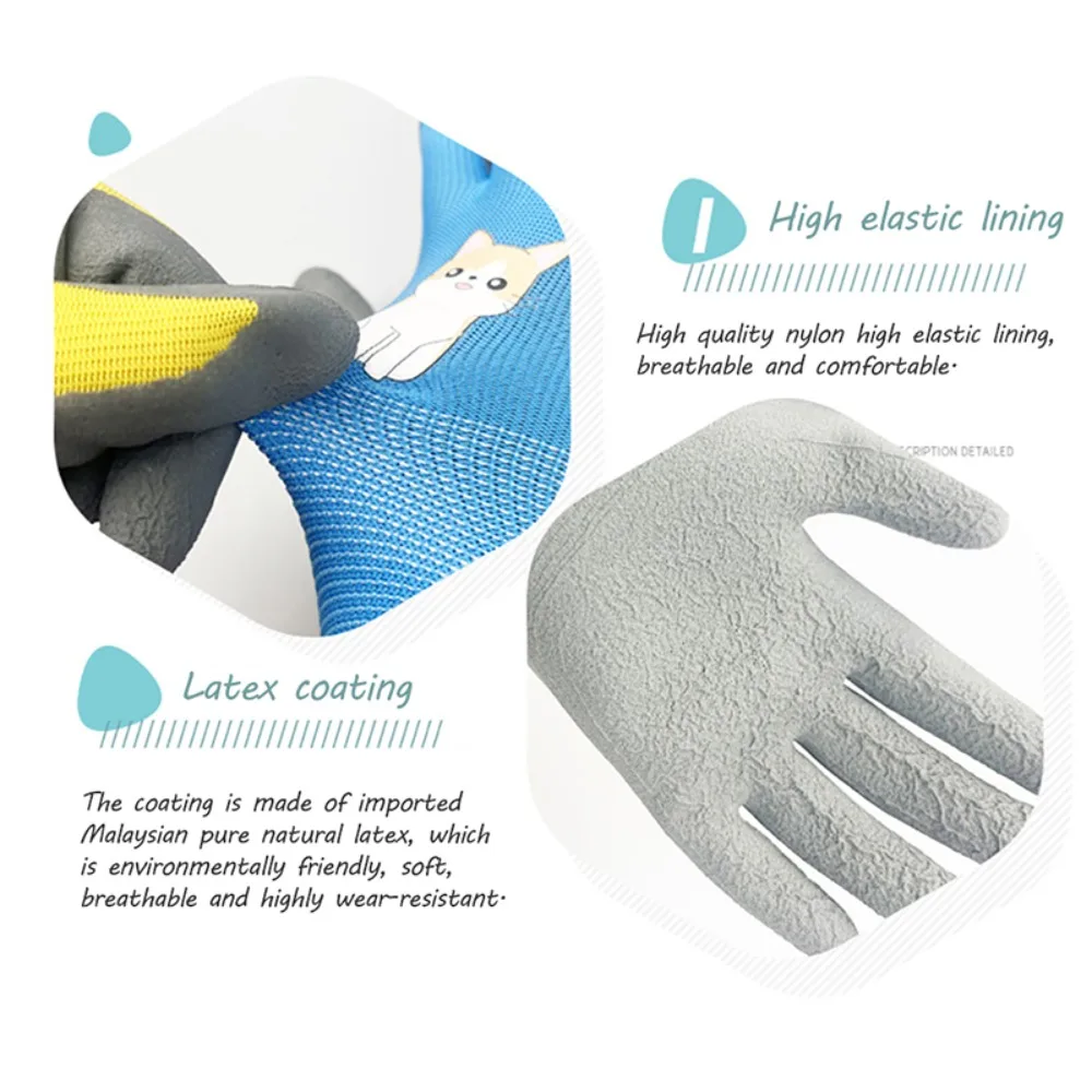 Safety Protector Gardening Gloves Non-Slip Breathable Garden Glove Durable Children Protective Gloves Kids 4