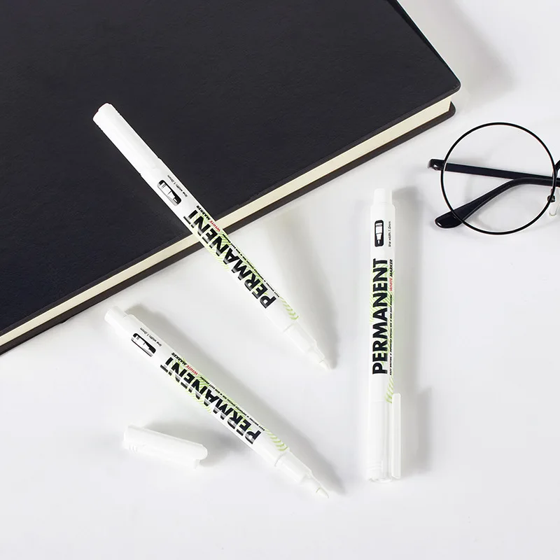 3 PCS White Marker Pens Set Manga Lettering markers Oily based permanent ink Drawing brush pen Art School supplies Stationery 3