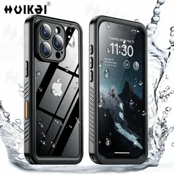 Ultimate Waterproof Dustproof Full-Body Protective Phone Case with IP68 Rating for iPhone 15 Pro Max (Black)