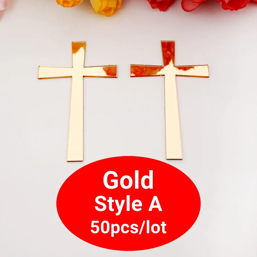 20 teile/los Kleine Acryl Gold Spiegel Kreuz Silber Aufkleber 3D DIY Ehe Wand Kreuze Hause Dekoration Gast Geschenk Zubehör – Detail 5