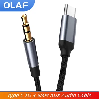 Кабель OLAF Usb Type C Aux для динамика с разъемом 3,5 мм, аудиокабель для автомобиля, адаптер для наушников, штекер-штекер для Samsung, Xiaomi