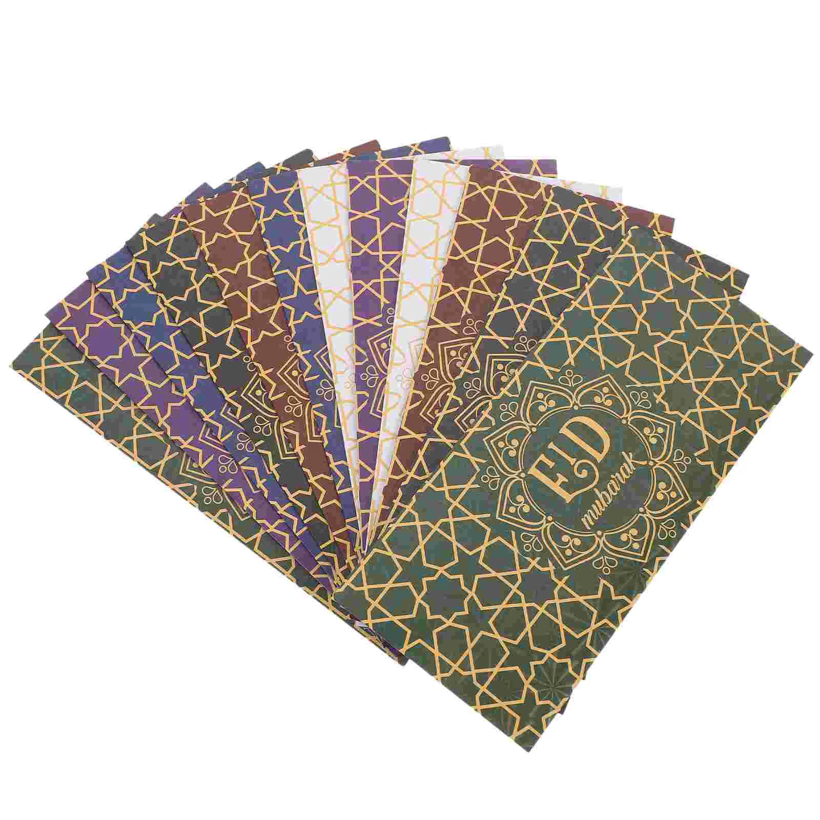 

12 Pcs Red Envelope Bag Cards Graduation Envelopes The Gift Assorted Cash Paper Eid Mubarak Party