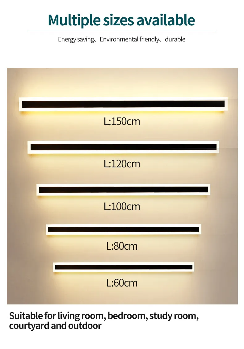 IP65 Waterproof LED long wall lamp,outdoor lighting ,balcony, decorative lamp, garden, villa modern wall lamp,110 v,220v wall lamp light