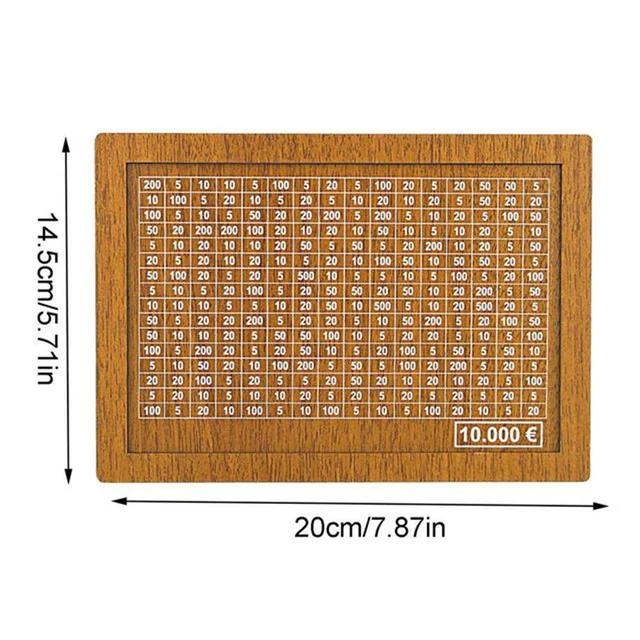 Salvadanaio In Legno Con Contatore - Obiettivi Risparmio 5000&euro; | Per Adulti E Bambini | Vintage