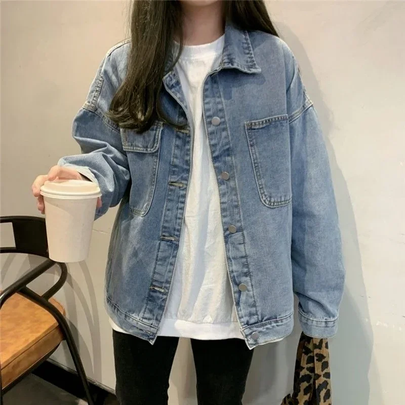 Women's Clothing Jeans Jacket Denim Female Coat Retro Street Korean Style Wild Casual Couple Korean Ins Tide Jackets Denim New