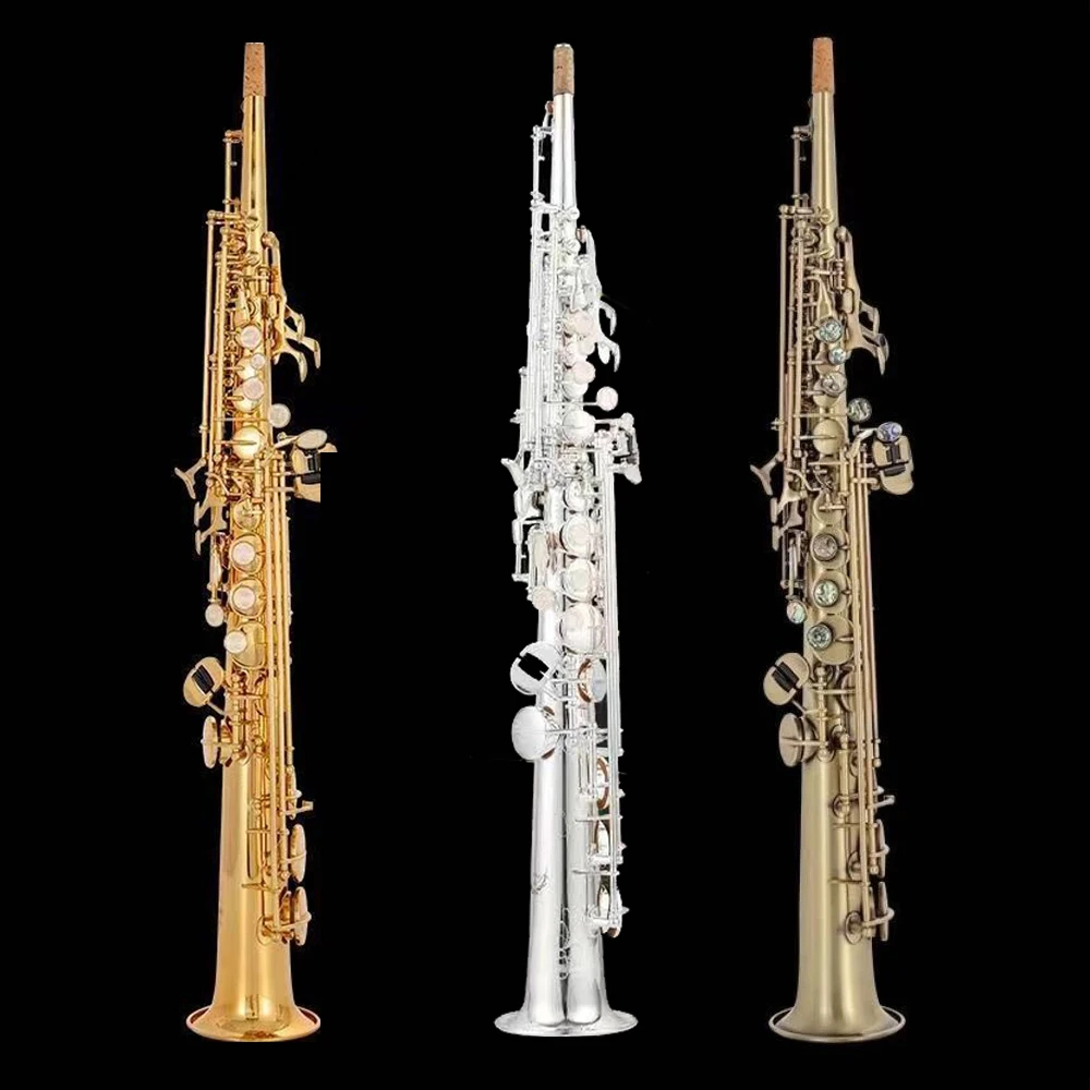 Japan Soprano Saxophone BB black nickel gold silver plated Gold