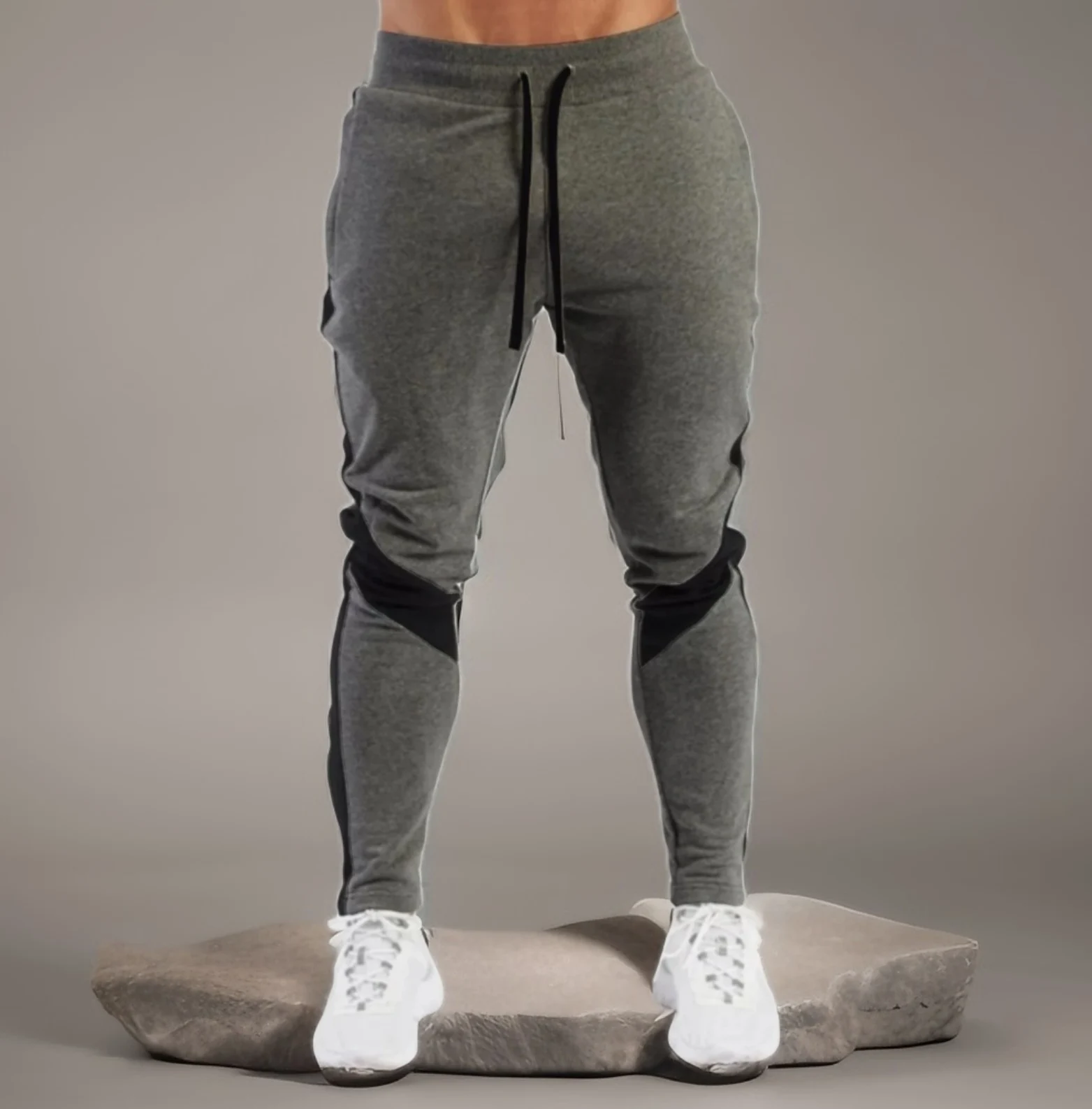 رجل ركض سراويل تقليدية اللياقة البدنية ملابس رياضية رجالية رياضية قيعان نحيل Sweatpants بنطلون أسود صالات رياضية عداء ببطء السراويل الترنك