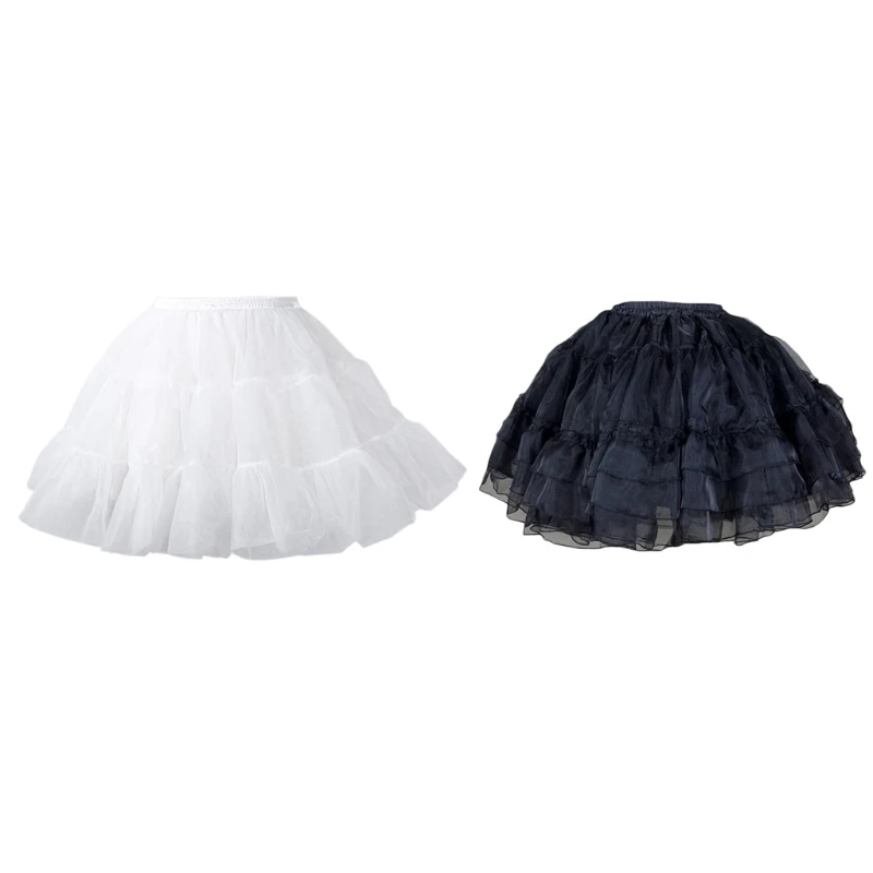 

Womens Bell-Shaped Layered Skirt Mesh Tulle Short Petticoat Pleated Crinoline Ball Gowns Underskirt