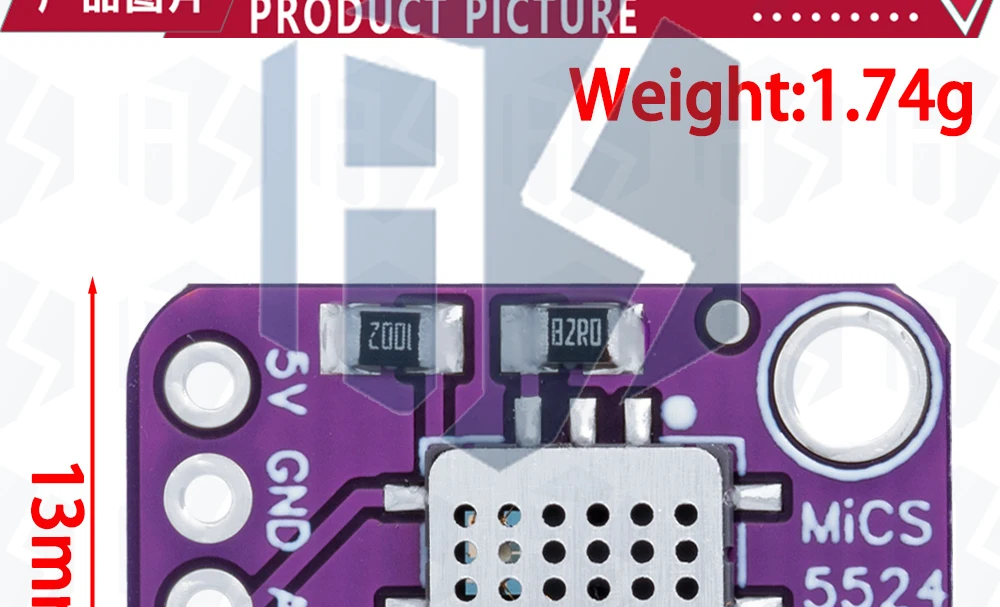1 ~ 10PCS MICS-5524 Luft Qualität Gas Sensor Modul Kohlenmonoxid Wasserstoff Methan Ethanol H2 CO MICS5524 Erkennung modul Bord – Detail 4