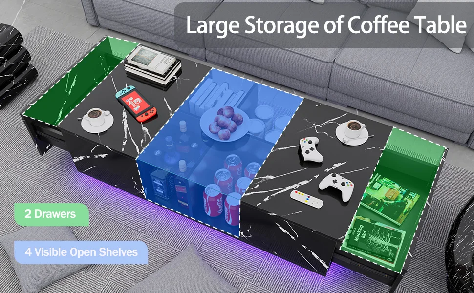 large storage of coffee table