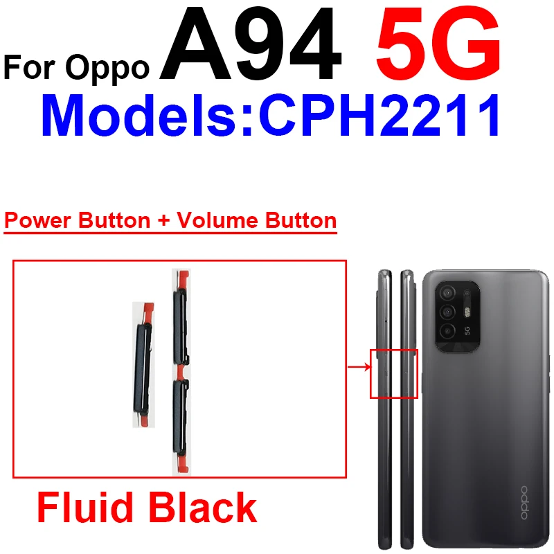 Power Volume Button For OPPO A93 A94 A95 4G 5G Flex Cable Parts button switch control key button replacement parts phone button replacement parts power switch button flex cable replacement
