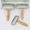 Metal Pet Hair Remover Comb Pet Massage Durable Dog Brush Ergonomic Handle Slicker Brush for Cats Hair Knot Opening