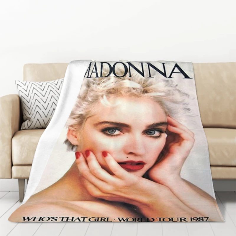 Madonna Music Blankets for Decorative Sofa Throw Blanket Fluffy Catnap Microfiber Bedding King Lid Knee Bed Fleece Soft Nap Home 2