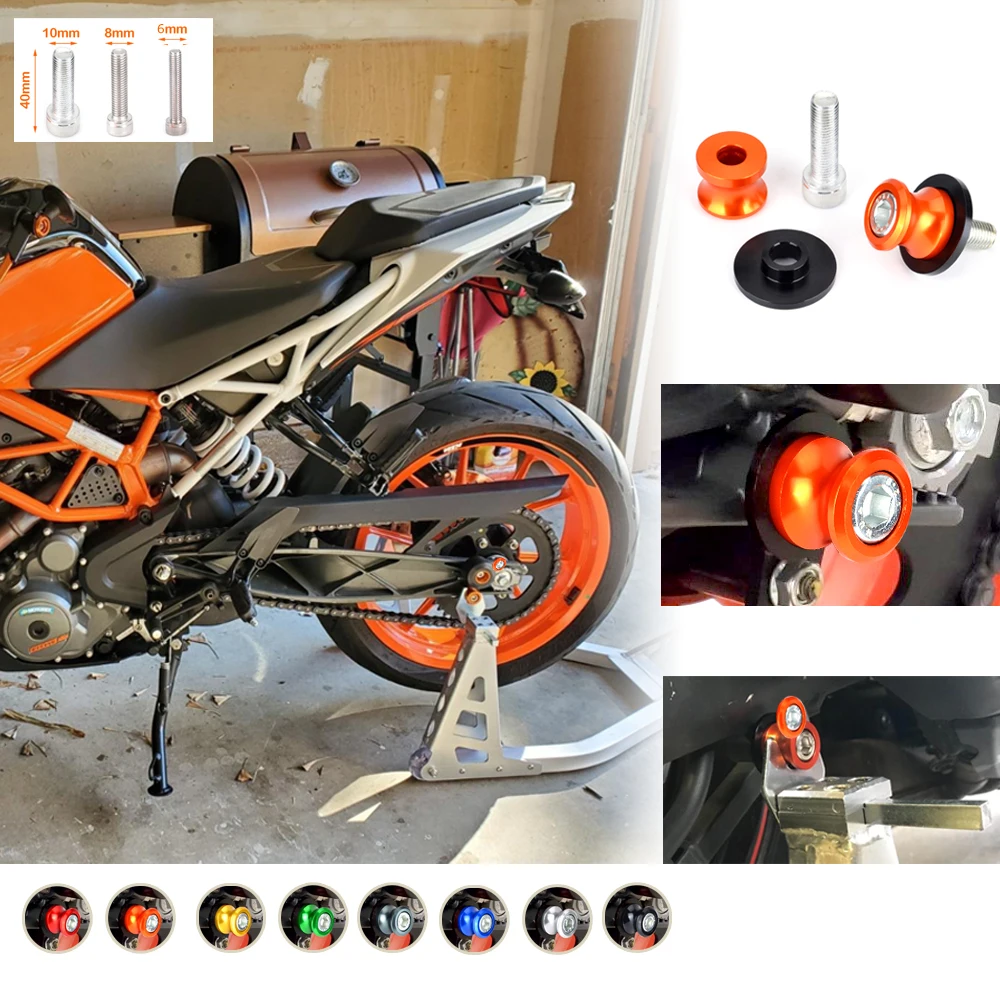 

8 цветов универсальные мотоциклетные поворотные кронштейны Слайдеры Катушки стенд винтовой Паддок 6/8/10 мм для KTM 125 200 390 Duke Kawasaki Z750