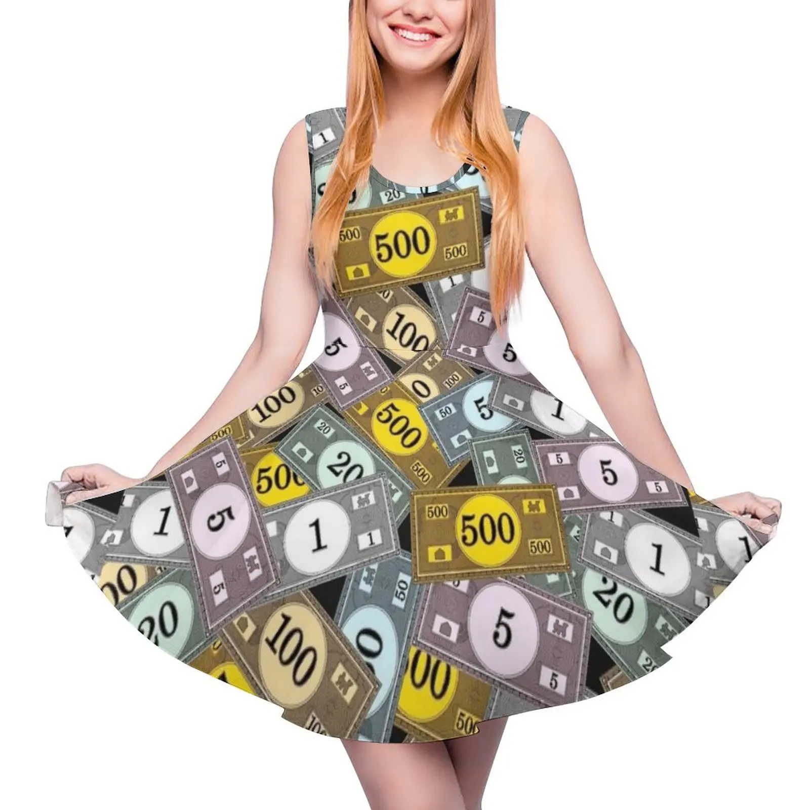 Table Games Money Cash Pattern Sleeveless Dress elegant guest wedding dress dresses for women 2024