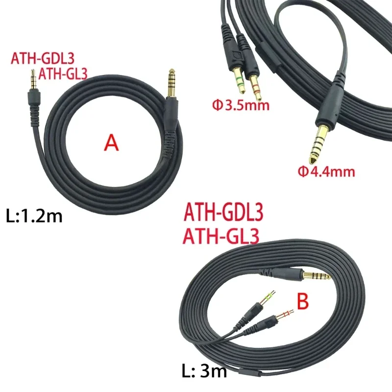 

4.4mm Cable Extension Cord for ATH GDL3 GL3 Headphones Reliable Transmission, Extended Usage Enhances Experience