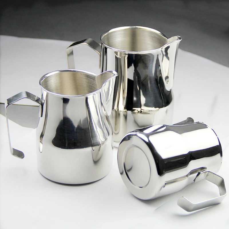 Stainless Steel Milk Frothing Jug Long Rounded Spout Latte Art Jug Milk Pitcher Frother Professional Barista Steaming milk frother jug milk frothing jug