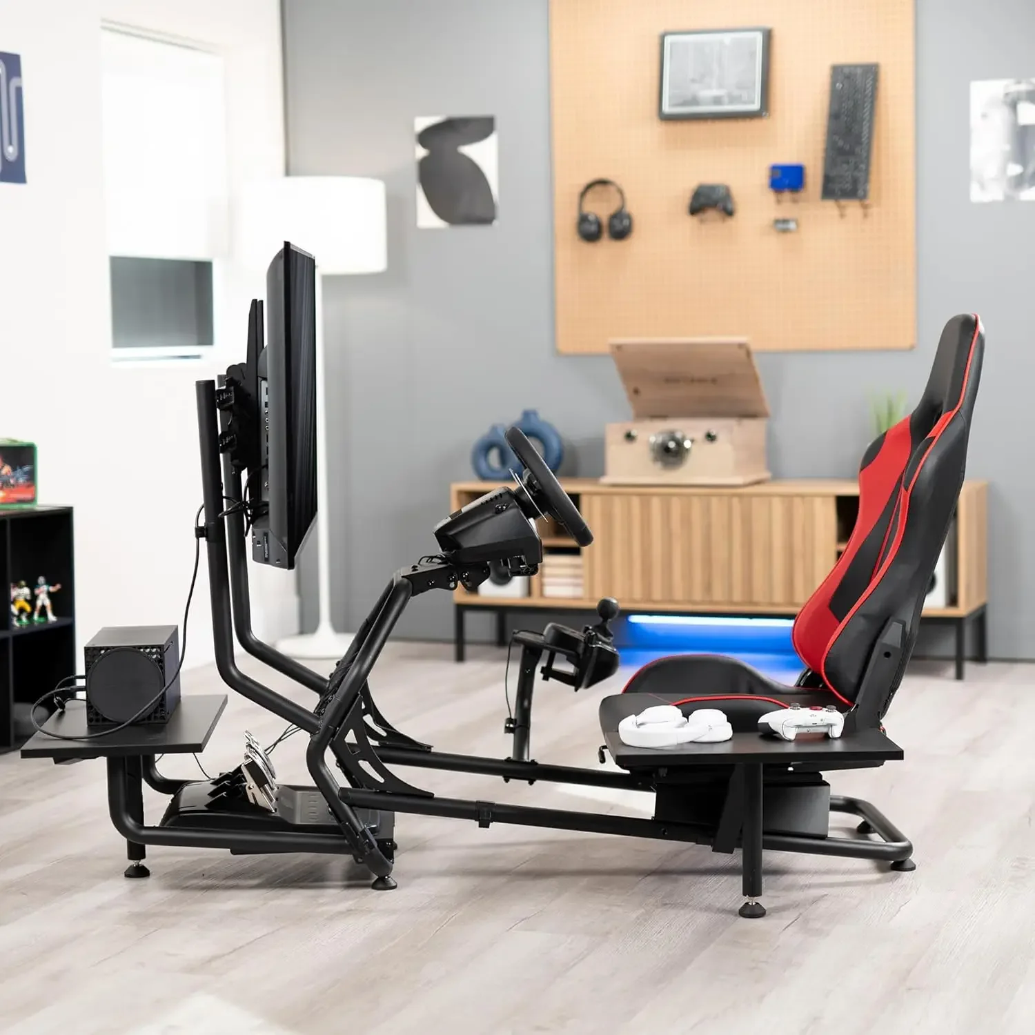 Racing Simulator Cockpit: Wheel/Gear Mount, Fits Logitech/Thrustmaster/Fanatec, Xbox/Playstation, VESA 400x400 2
