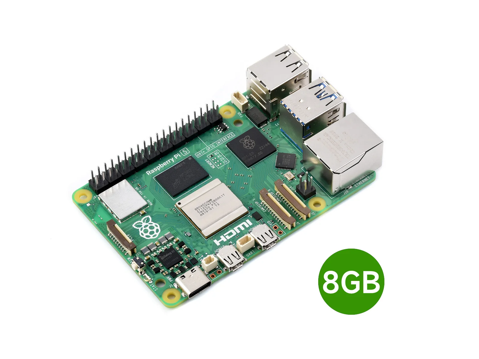 Raspberry Pi 5, 4GB/8GB RAM ɼ, BCM2712 μ, 2.4GHz  ھ 64 Ʈ  Cortex-A76 CPU, RP1 I/O 