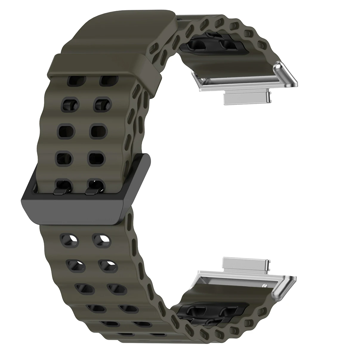 Silicone Two-Tone Breathable Sport Wristband Strap