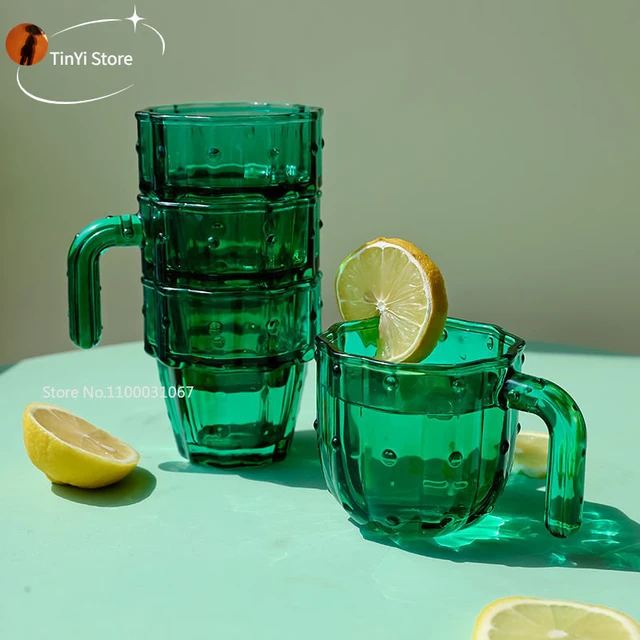 Glass Cup Set Cactus Glasses Juice Mugs Green Stained Glass Juice Coffee Mug  Tea 6 Pcs/set Water Cups Gift For Drinking Suit - Glass - AliExpress