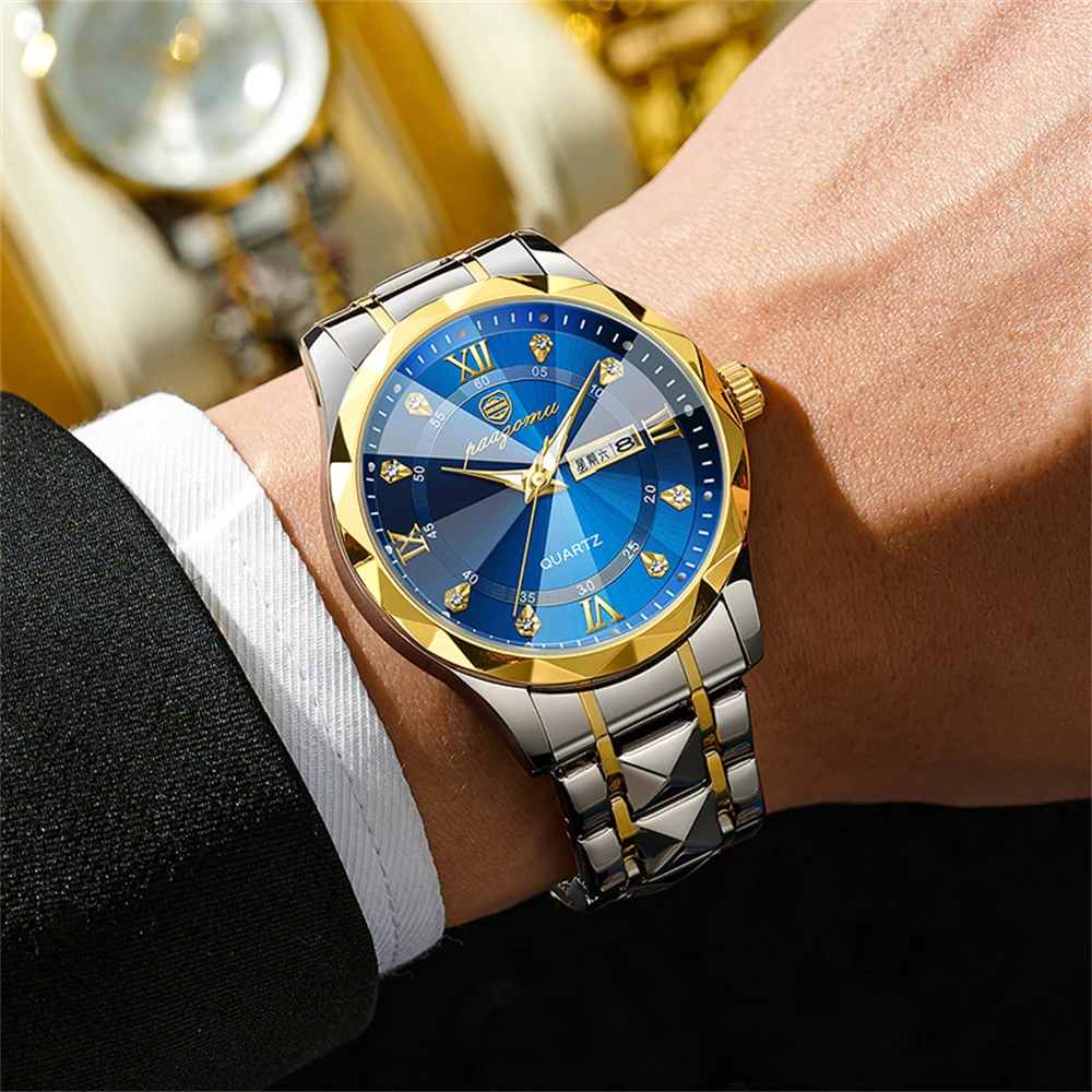 2025 New Luxury Men Watches Business Top Brand Man Wristwatch Waterproof Luminous Date Week Quartz Men's Watch High Quality+Box 5