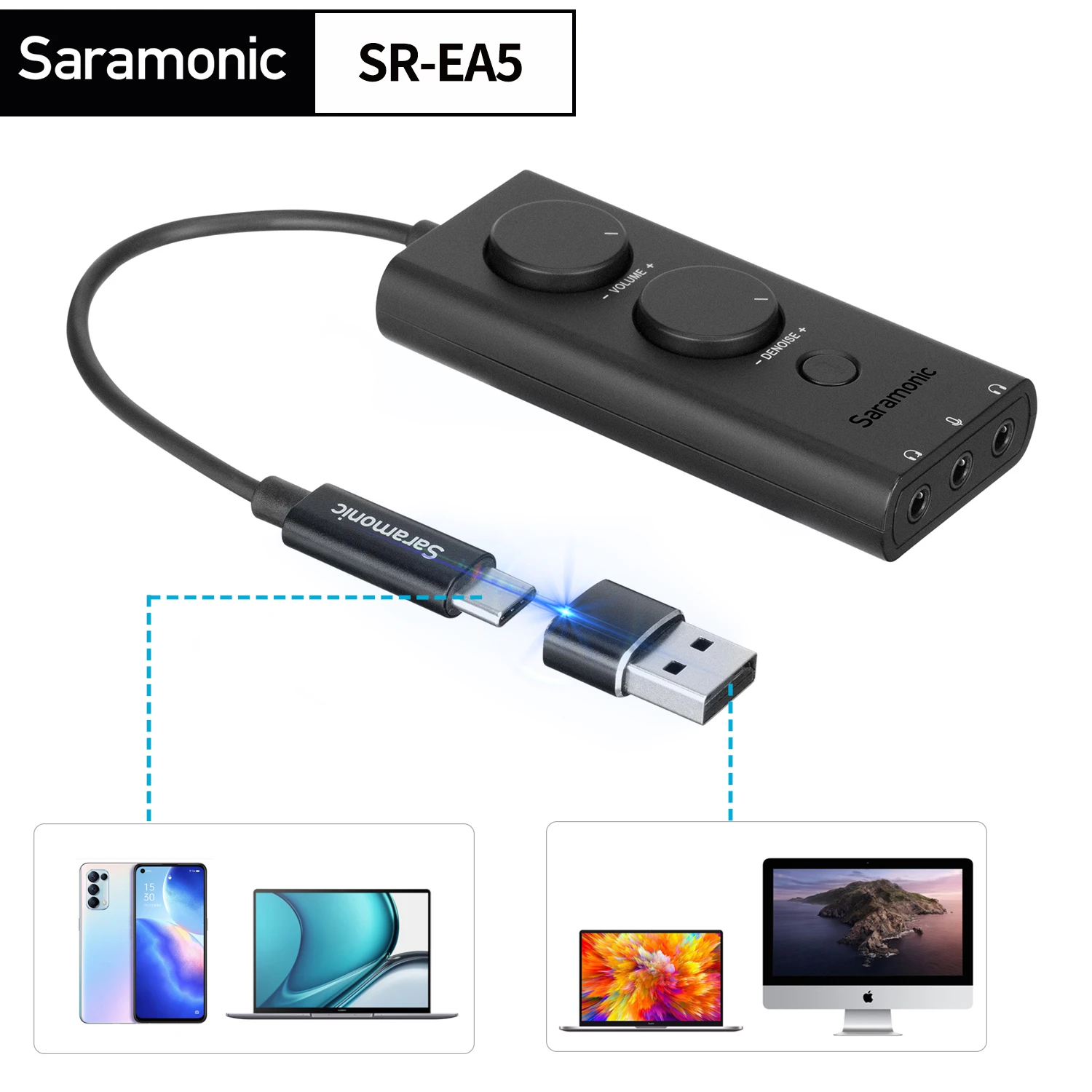 Tarjeta de sonido externa para ordenador portátil, adaptador de Audio USB,  Plug And Play, transmisión en vivo, grabación de Audio, aleación de  aluminio 