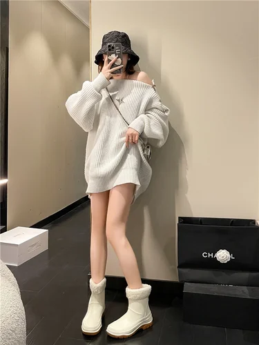 일본 패션 장화 여성 사계절 따뜻한 양털 안감 짧은 튜브 장화 야외 작업 주방 내마모성 두꺼운 밑창 고무 신발 물 신발 2