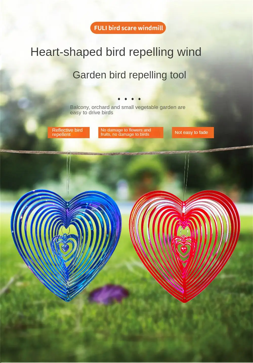 Description Picture 2 of itemGradient Color Wind Spinner Catcher Stainless Steel 3D Flowing Light Effect Wind Chimes Parts Outdoor Garden Yard Bedroom Decor