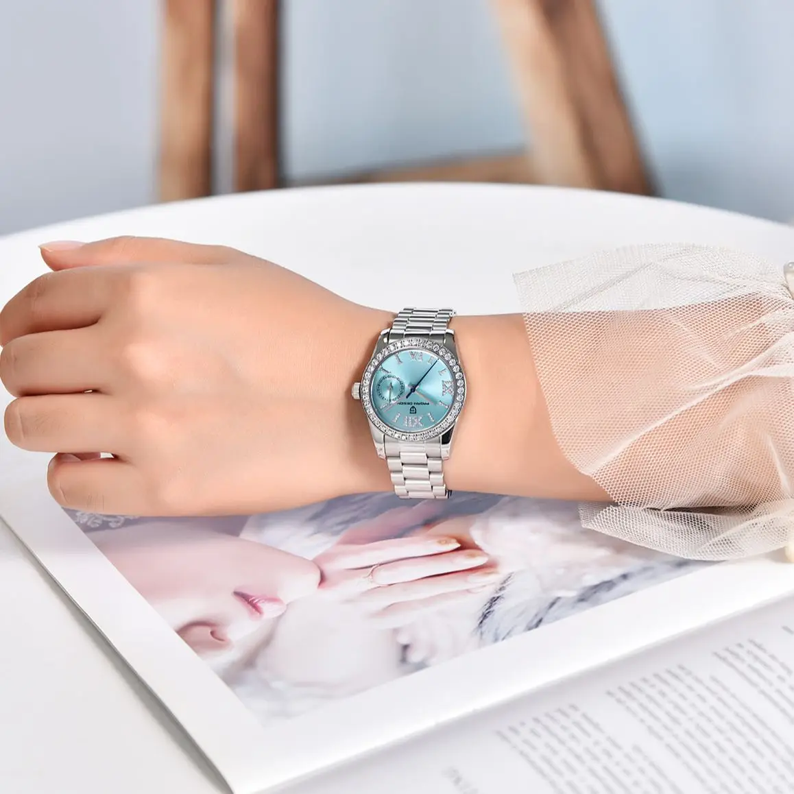 PAGANI DESIGN 2023 New 32MM Women's Quartz Watch Diving Stainless Steel Sapphire Glass 100m Waterproof Releoj Para Mujer Clock