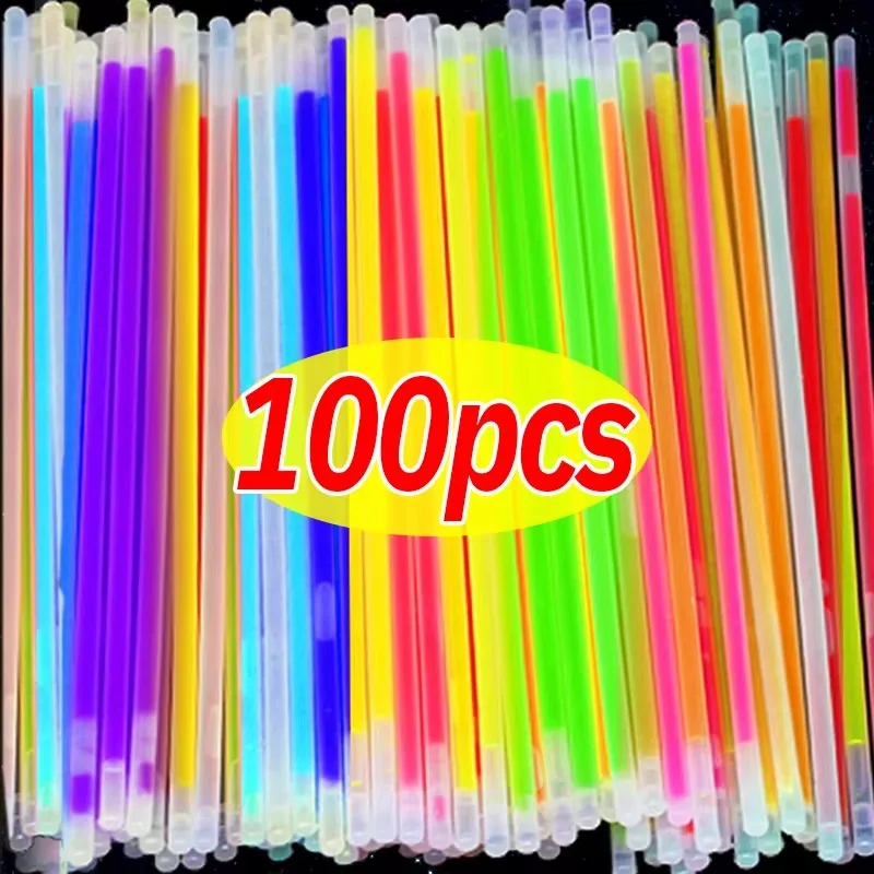 10/100Pcs Fluorescence Glow Sticks Party Multicolor Bendable Glow Bracelet Party Supplies glow sticks glow in the dark bracelet