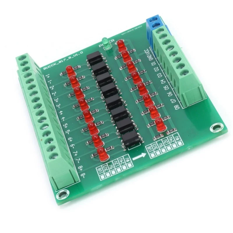 광학 절연 모듈 제한 스위칭 주파수 20KHZ 12V  3.3V 8 채널 광커플러 PLC 신호 변환기 보드