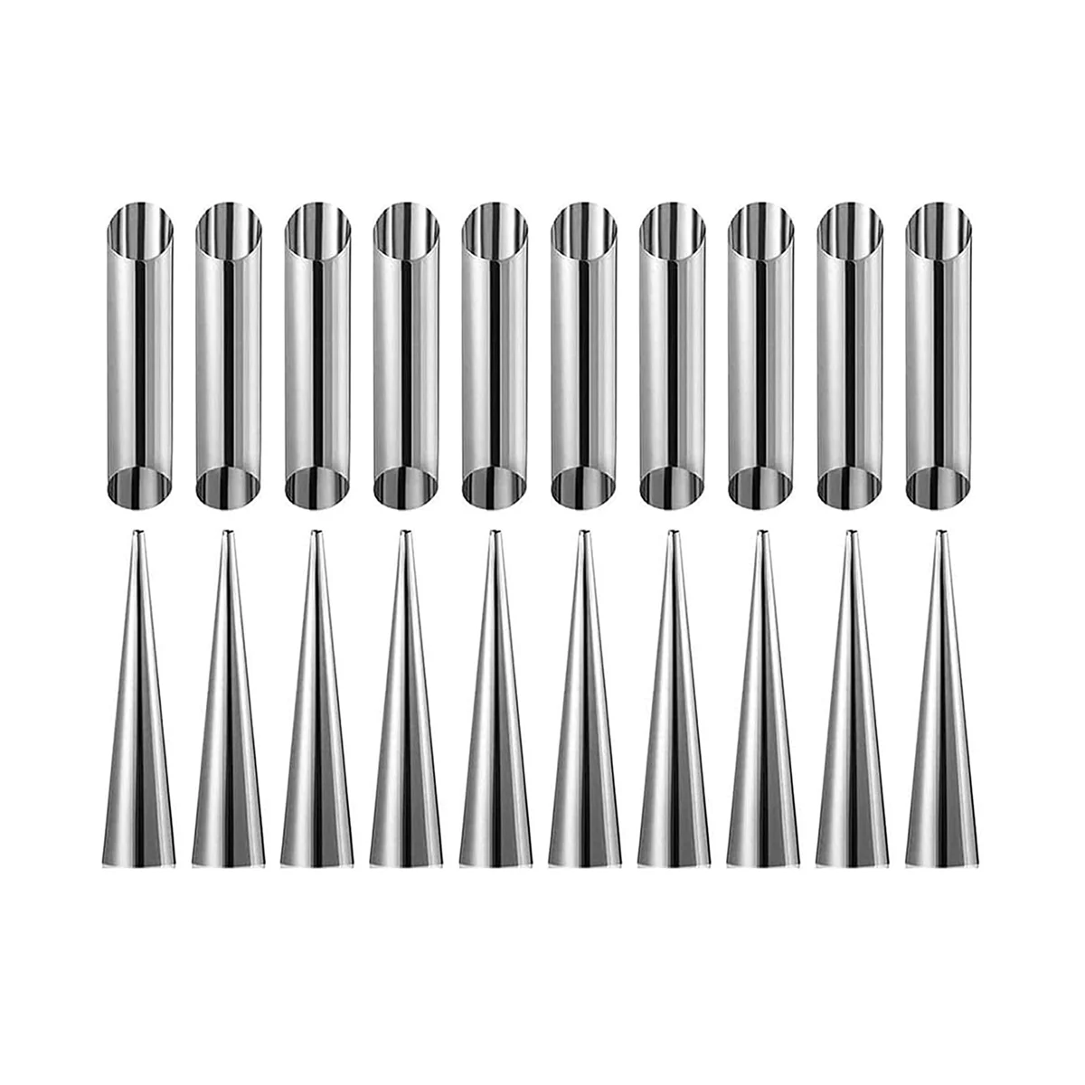 Cannoli Set Di Stampi Da Forno, Set Di Stampi Per Corno Di Crema Stampi Per Tubi In Acciaio Inossidabile Crema Stampo Da Forno A Cono