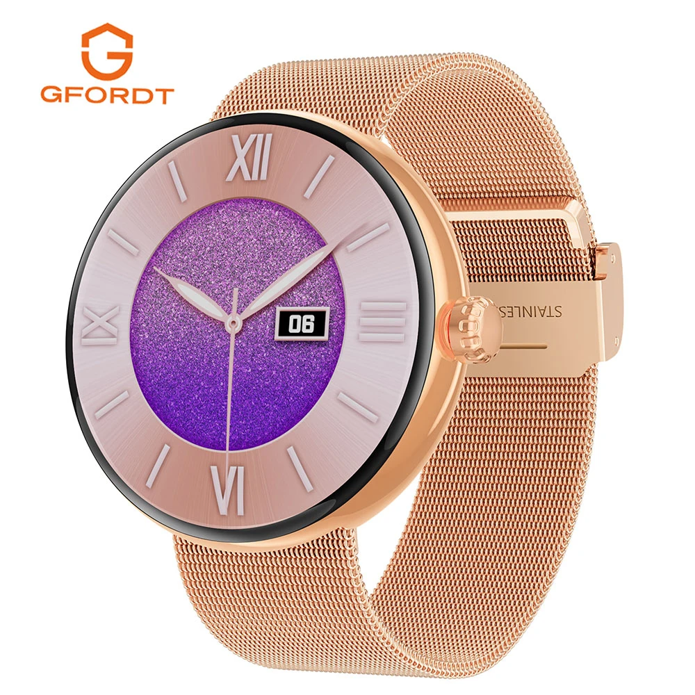 

Женские Смарт-часы GFORDT с Bluetooth, 1,3 дюйма, AMOLED-экран