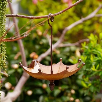 New Umbrella Shaped Hanging Bird Feeder Birdbath For Garden Yard Farm Supplies Hummingbird Feeder Supplies Birdbath Bird Bath