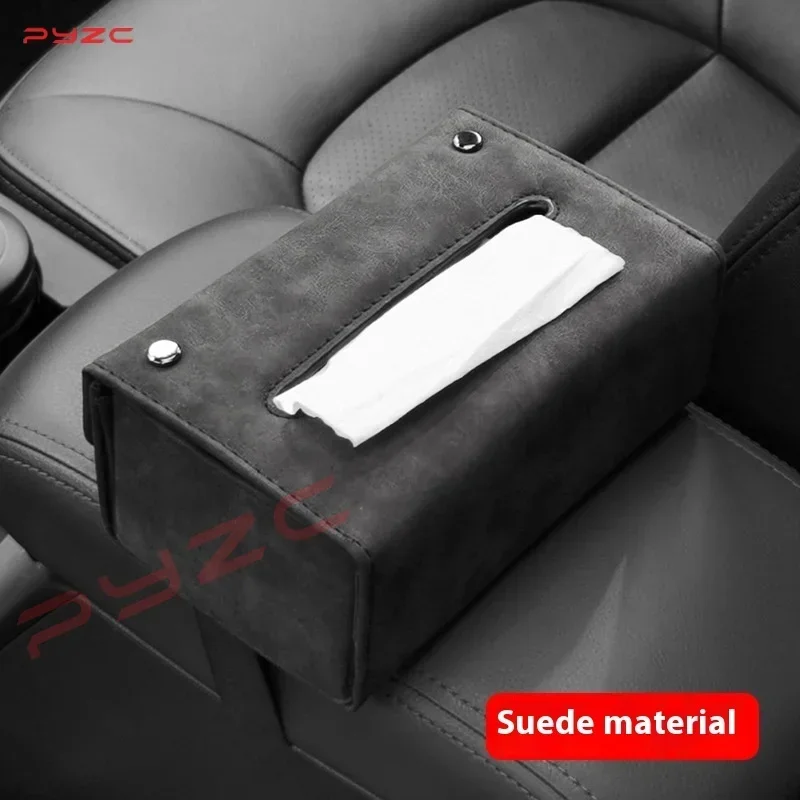 피아트 500E 500C 500S 500 스웨이드 자동차 티슈 박스 커버 냅킨 페이퍼 보관함 자동차 인테리어 액세서리