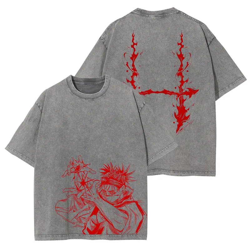 Vintage Washed Jujutsu Kaisen Oversized Anime T-Shirt