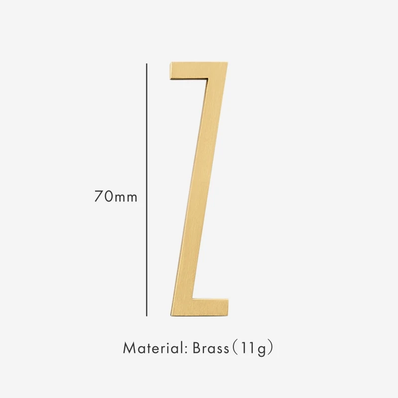 thumbnail image 1 of Letrero de número de latón de 70 mm de Nurlin, letreros de letras de metal para número de casa, placa para buzón y dirección de apartamento, 1 of 5