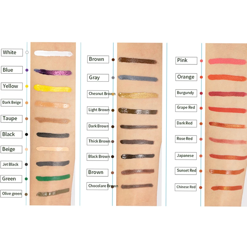 15ml Tattoo Ink Set Permanent Makeup Eyebrow Lips Eye Line Tattoo Color Microblading Pigment for Body Beauty Tattoo Art Supplies
