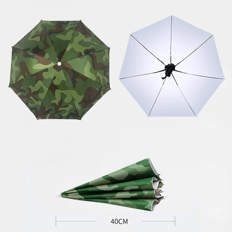 Umbrella Hat Outdoor Folding Fishing Sun Shade Portable Rain Anti-UV Camping Headwear