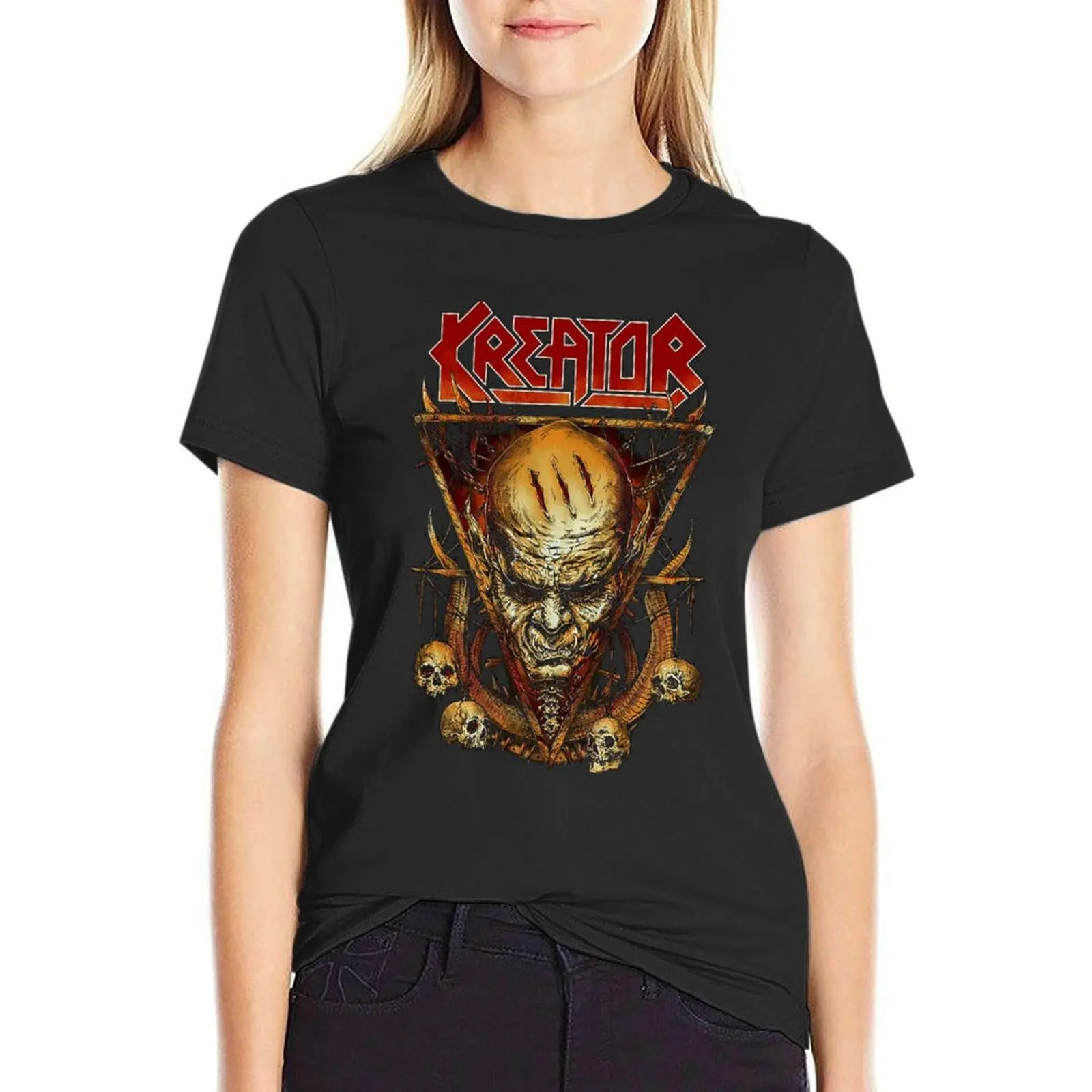 

Kreator band logo T-shirt plus size tops summer clothes T-shirts for Women